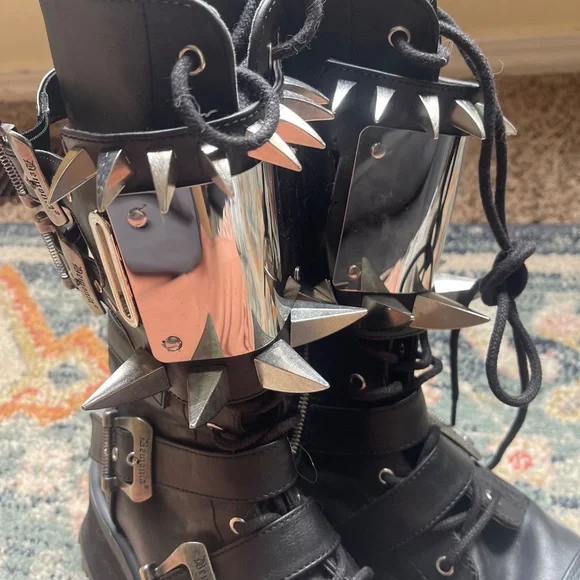 Gravedigger Goth Punk Heavy Metal Spiked Boots Rave Mens 9